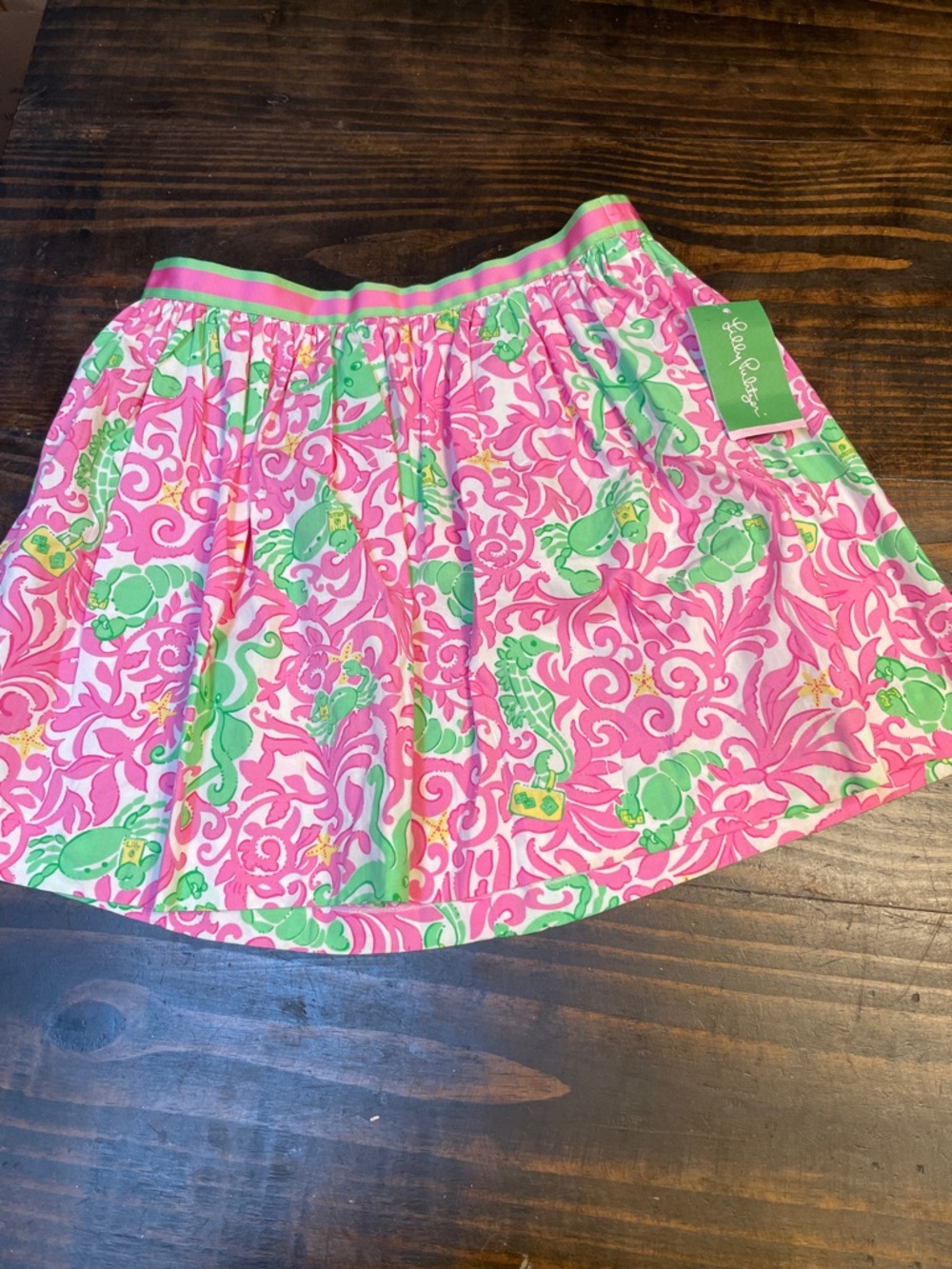 Lilly Pulitzer Pink and Green Mini Skirt
